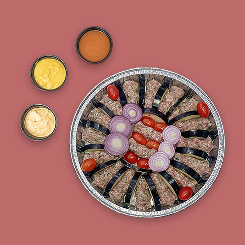 صينية كباب اورفلي بالخضروات